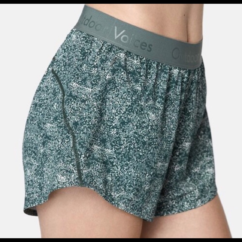 Outdoor Voices relay shorts.